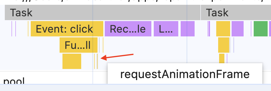 using requestAnimationFrame() defers reflow