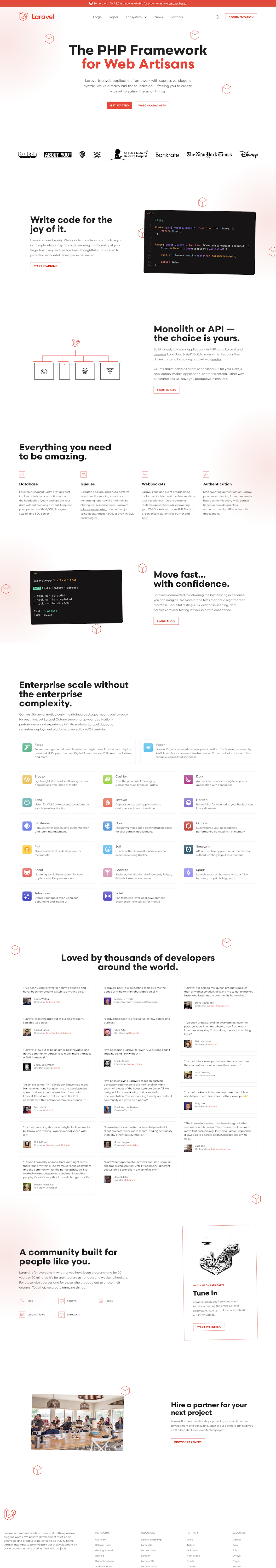 laravel.com screenshot