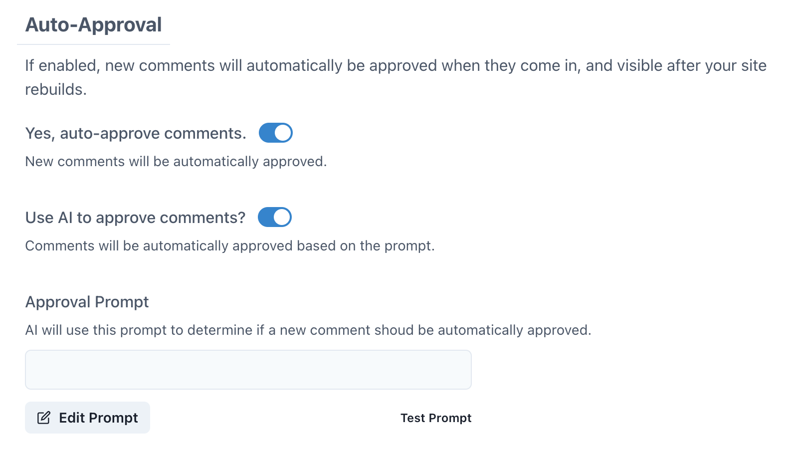 auto-approval settings