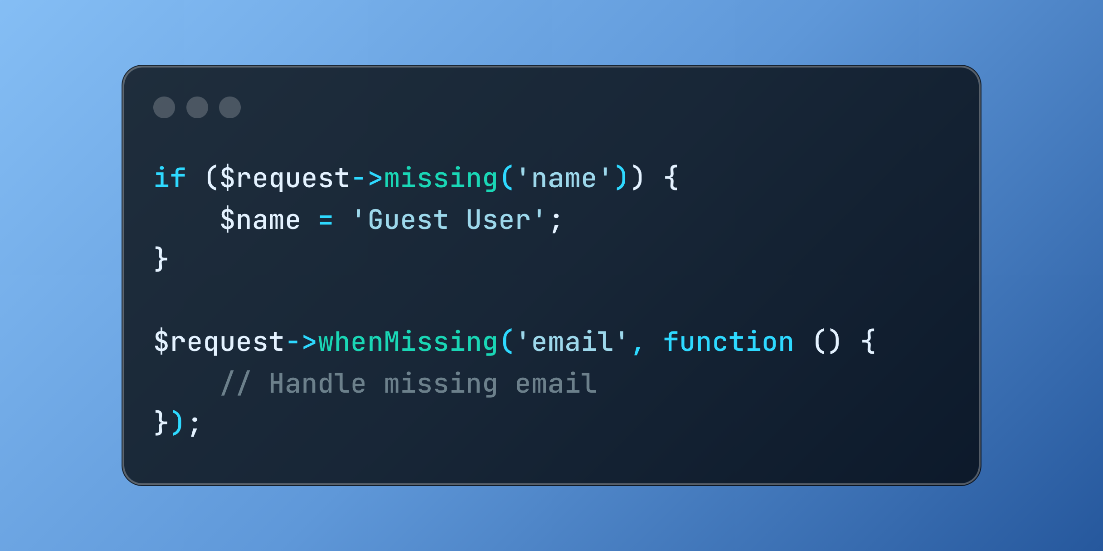 Handling Missing Request Data in Laravel