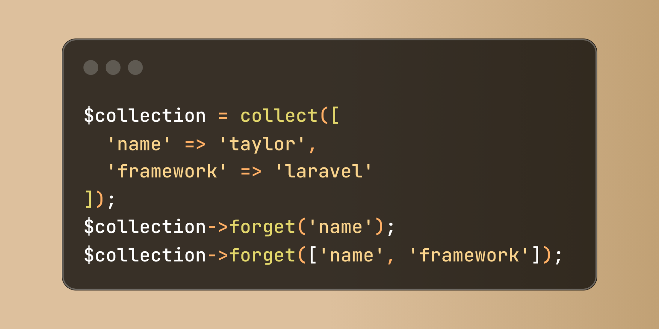 Remove Collection Items Directly with Laravel's forget Method