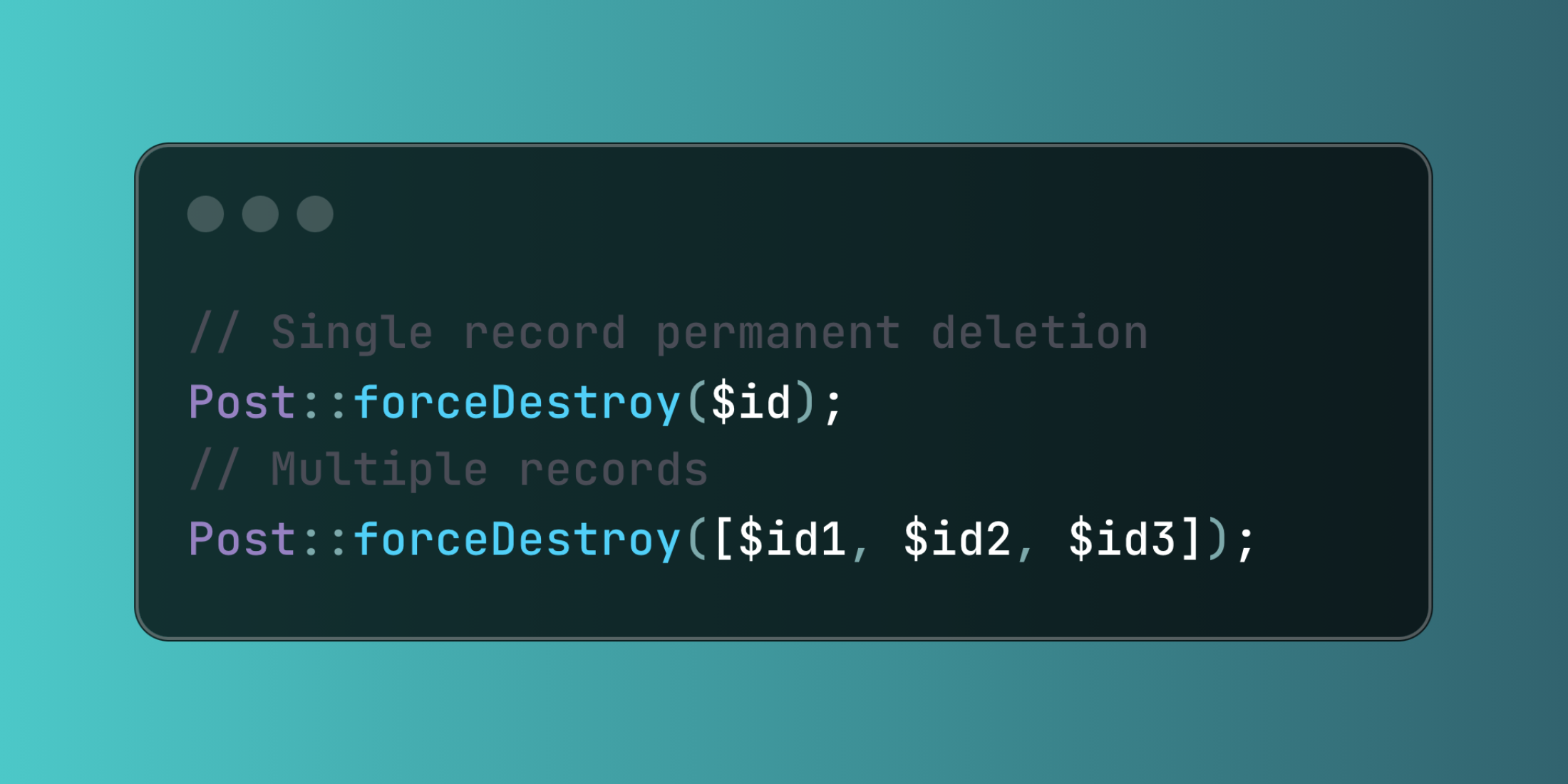 Permanent Record Deletion with Laravel's forceDestroy