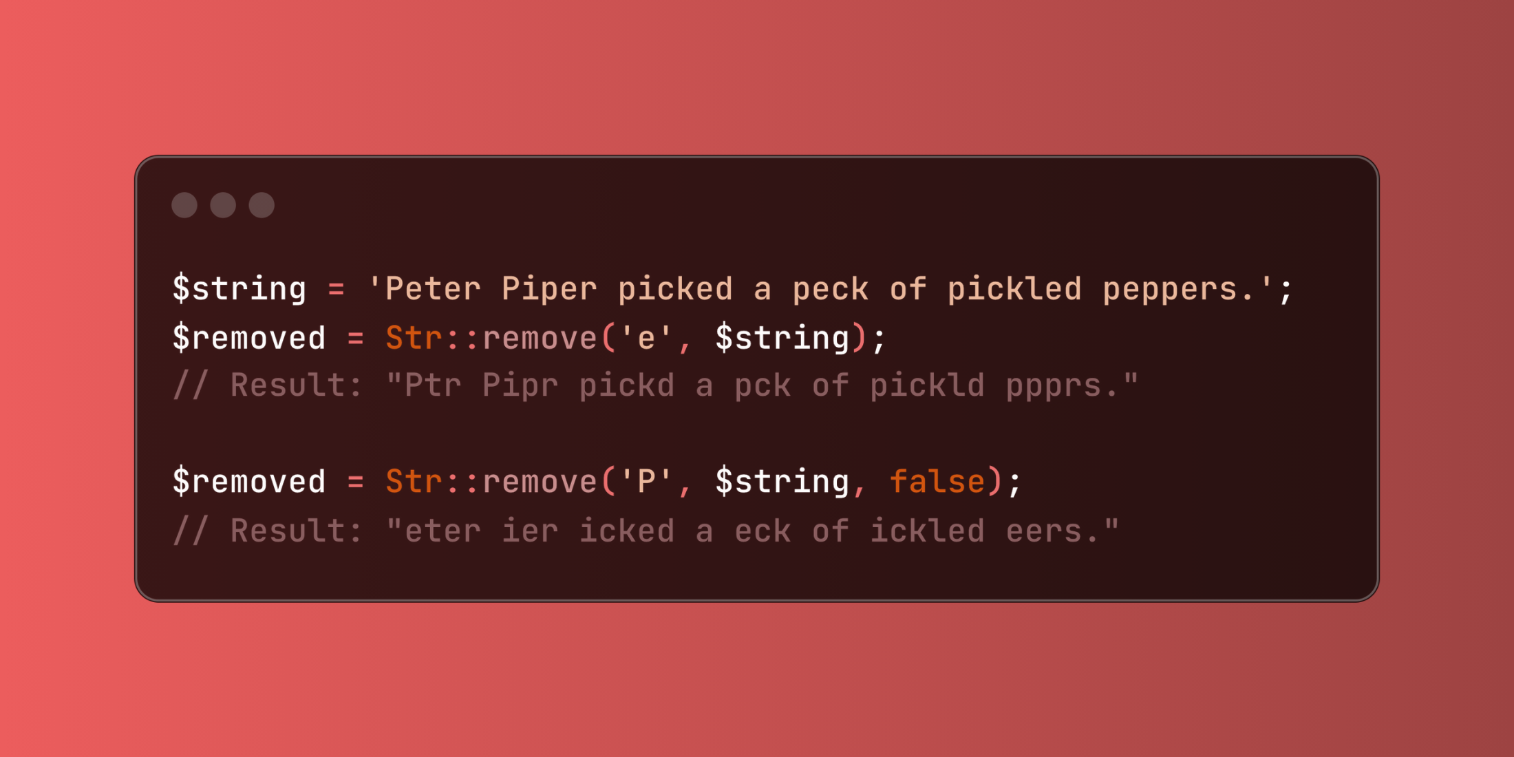 String Manipulation with Laravel's remove Method