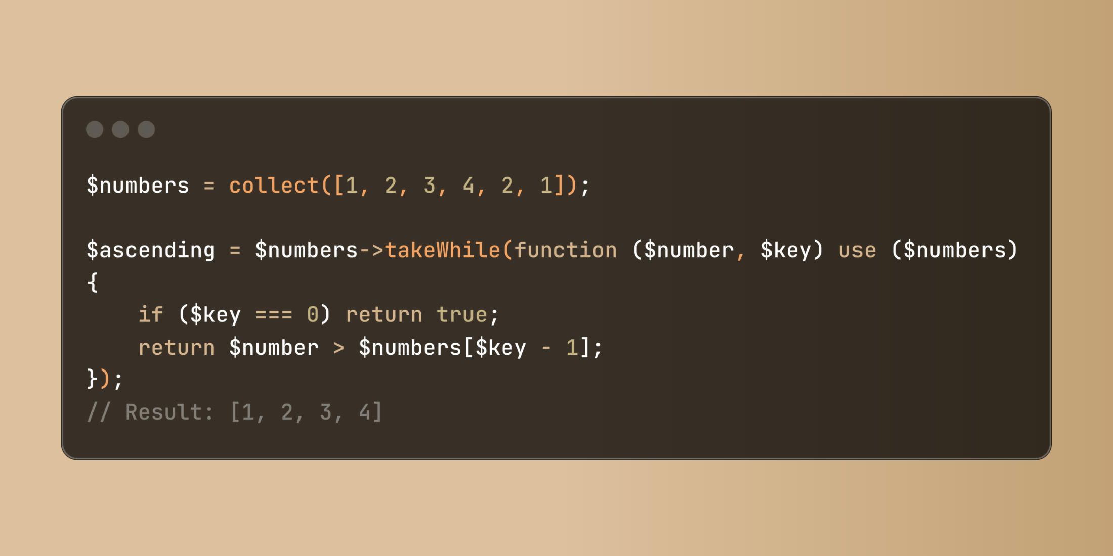 Extracting Sequential Data with Laravel's takeWhile