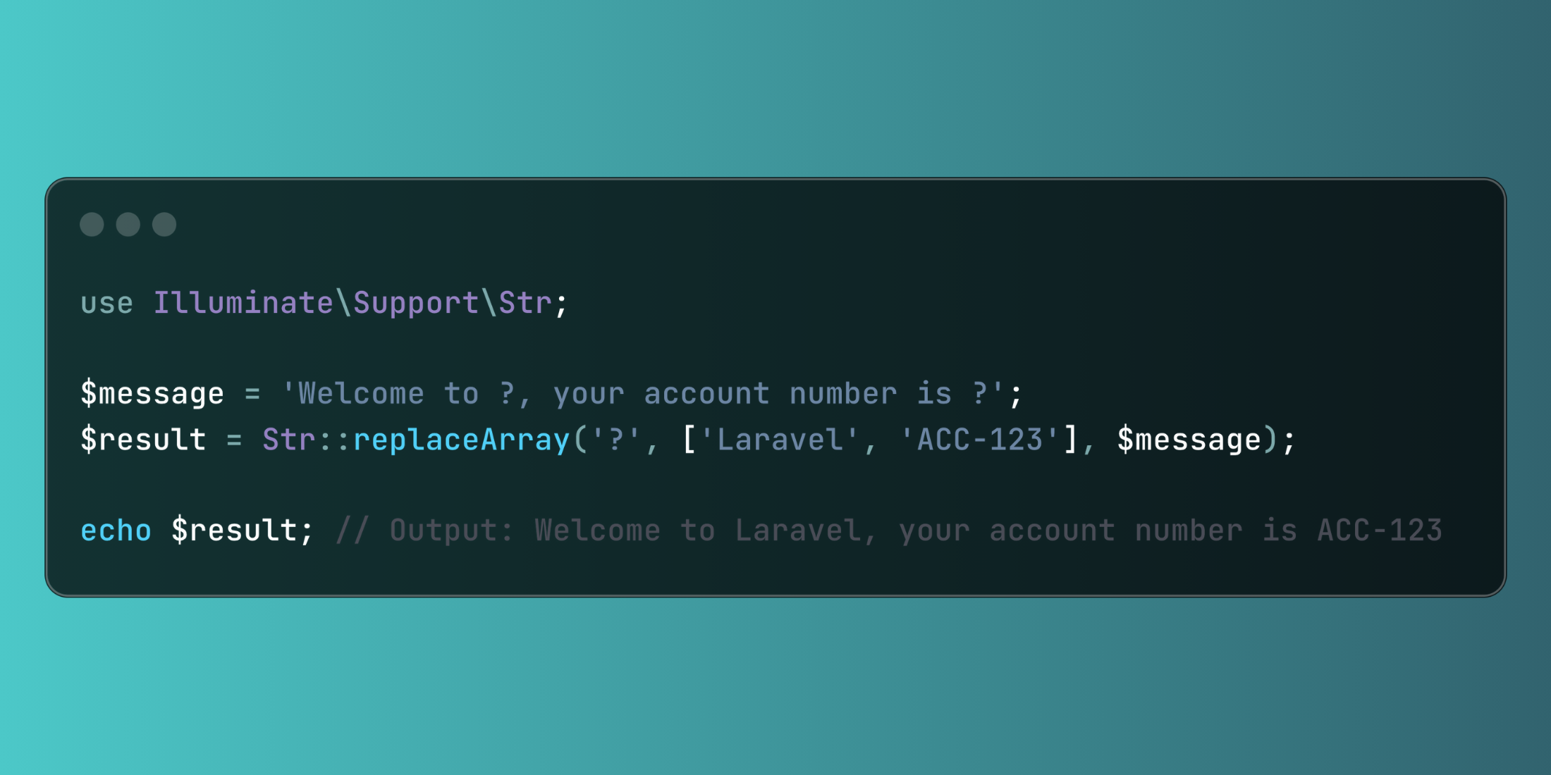 Mastering Dynamic String Manipulation with Laravel's Str::replaceArray() image