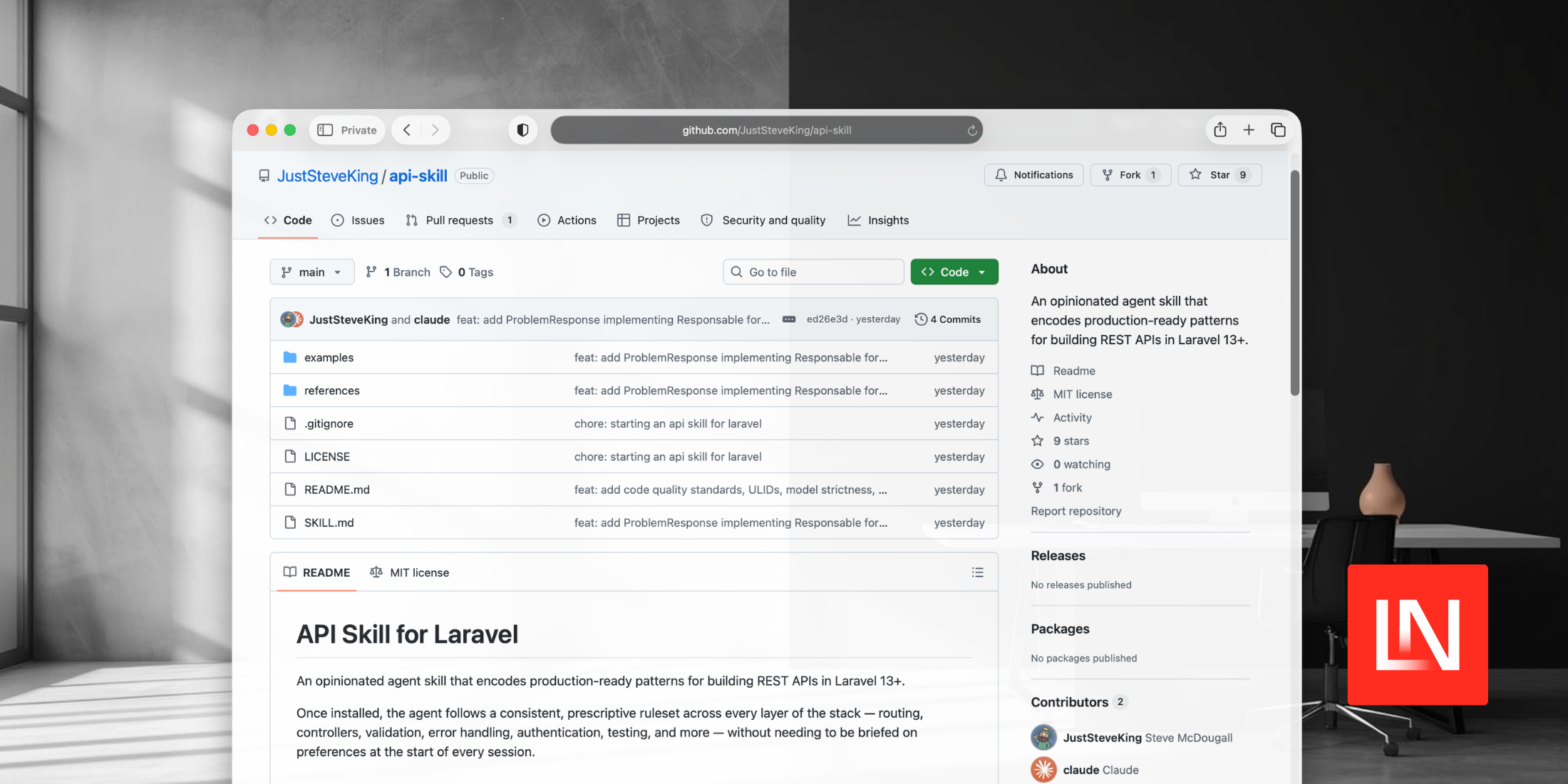An Opinionated Agent Skill for Building REST APIs in Laravel image