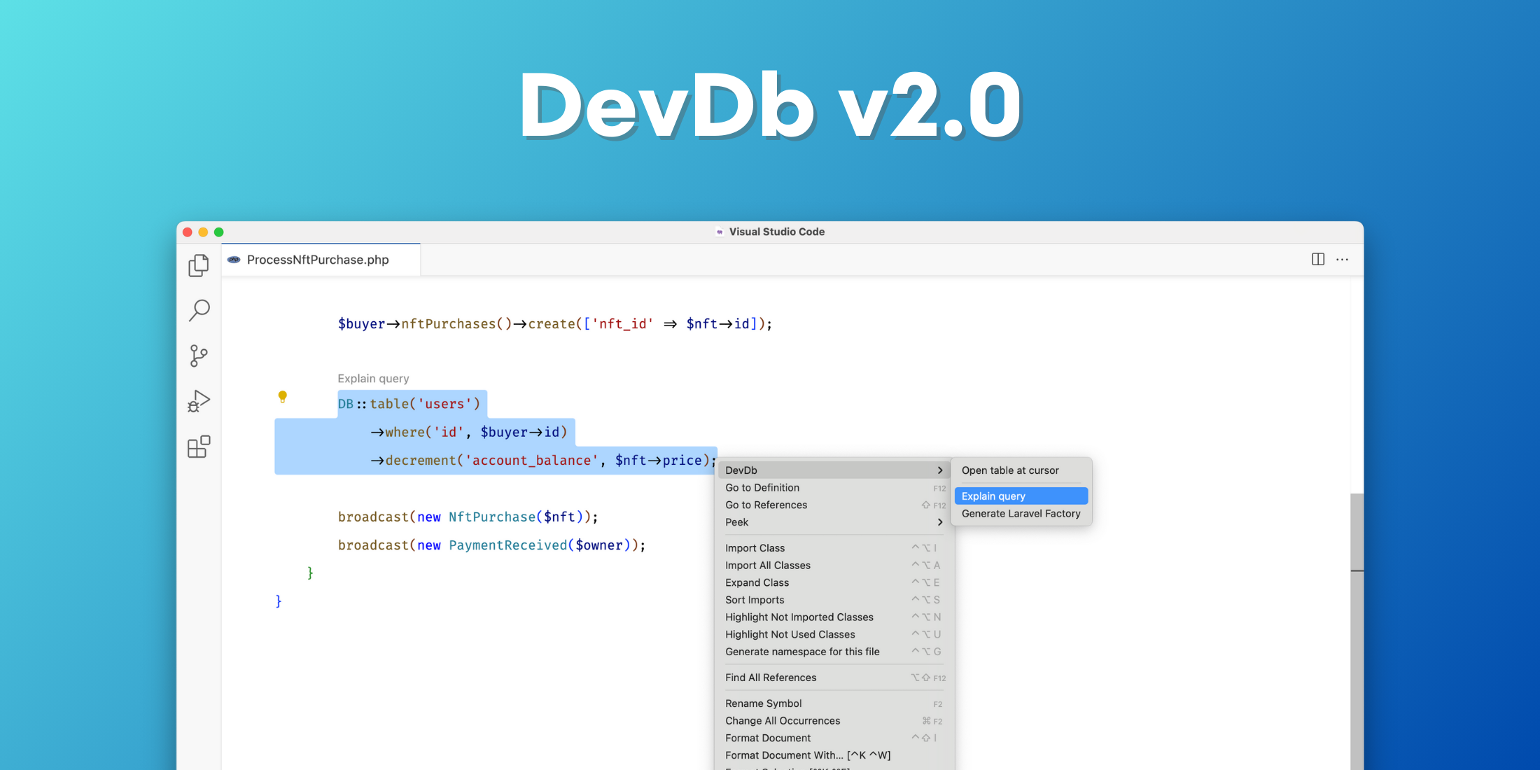 DevDb - VS Code database management extension launches v2