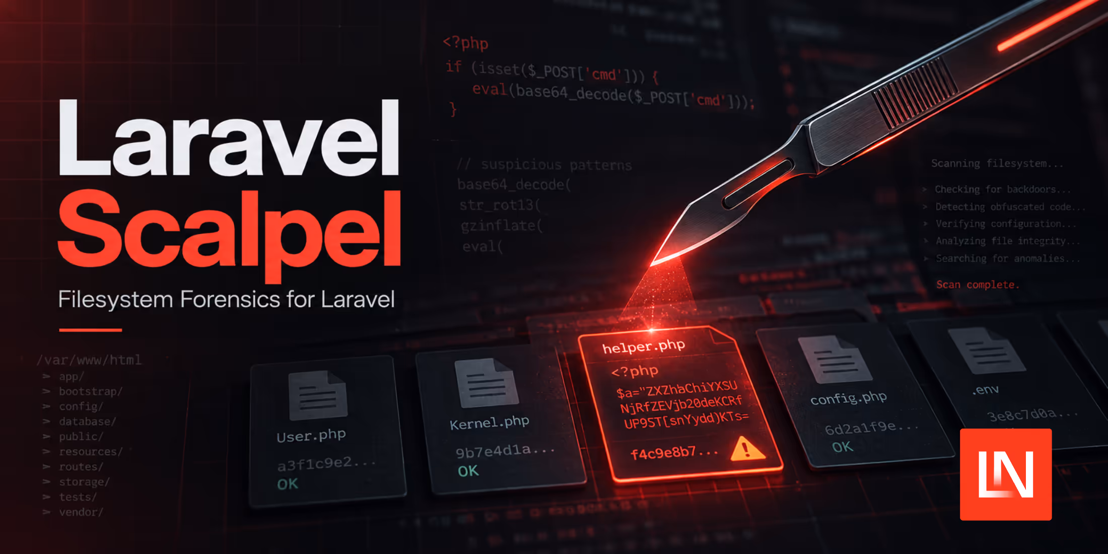Laravel Scalpel Scans for Filesystem Intrusion Evidence image