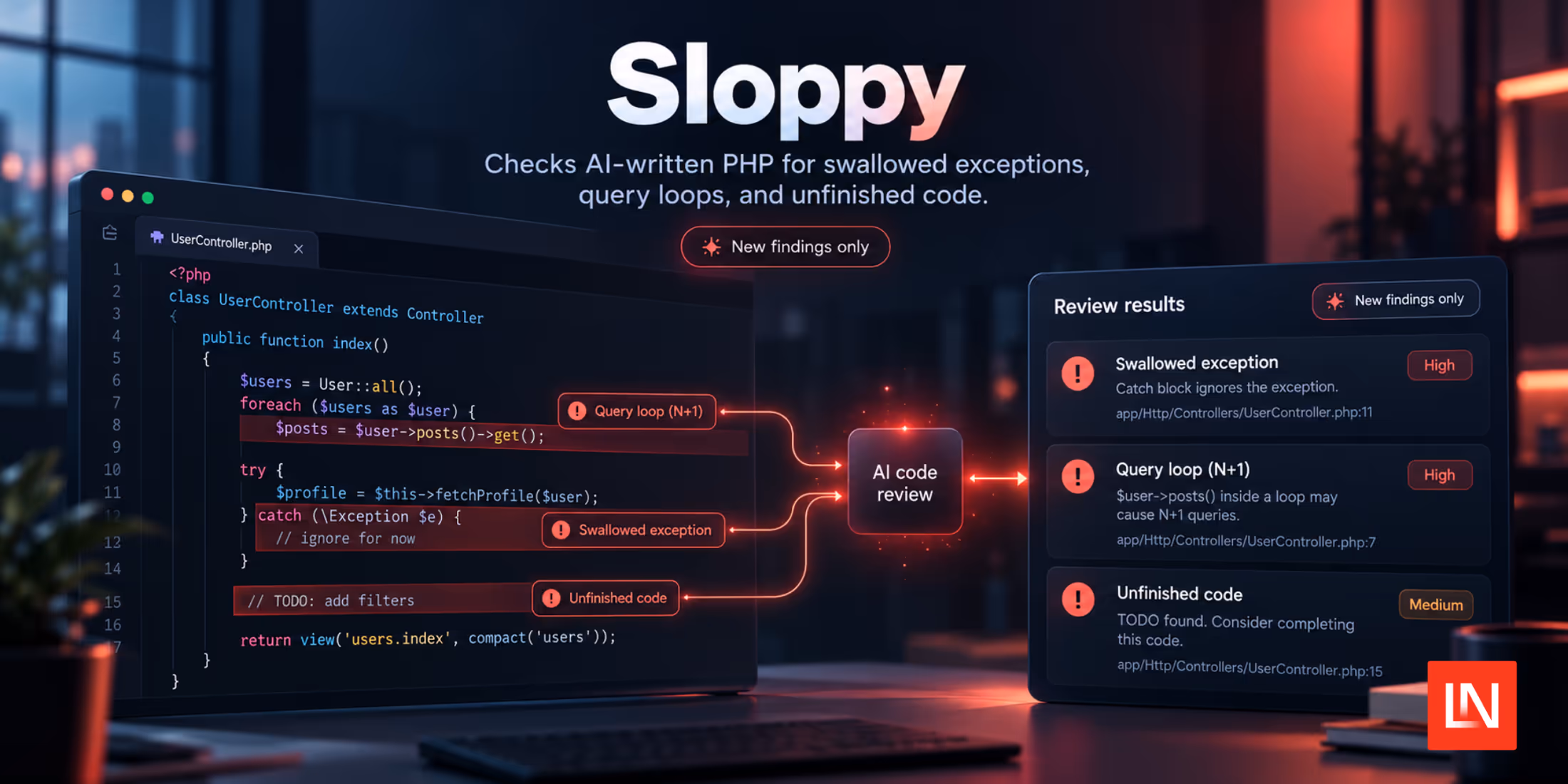 Sloppy: Static Analysis for AI-Written PHP image