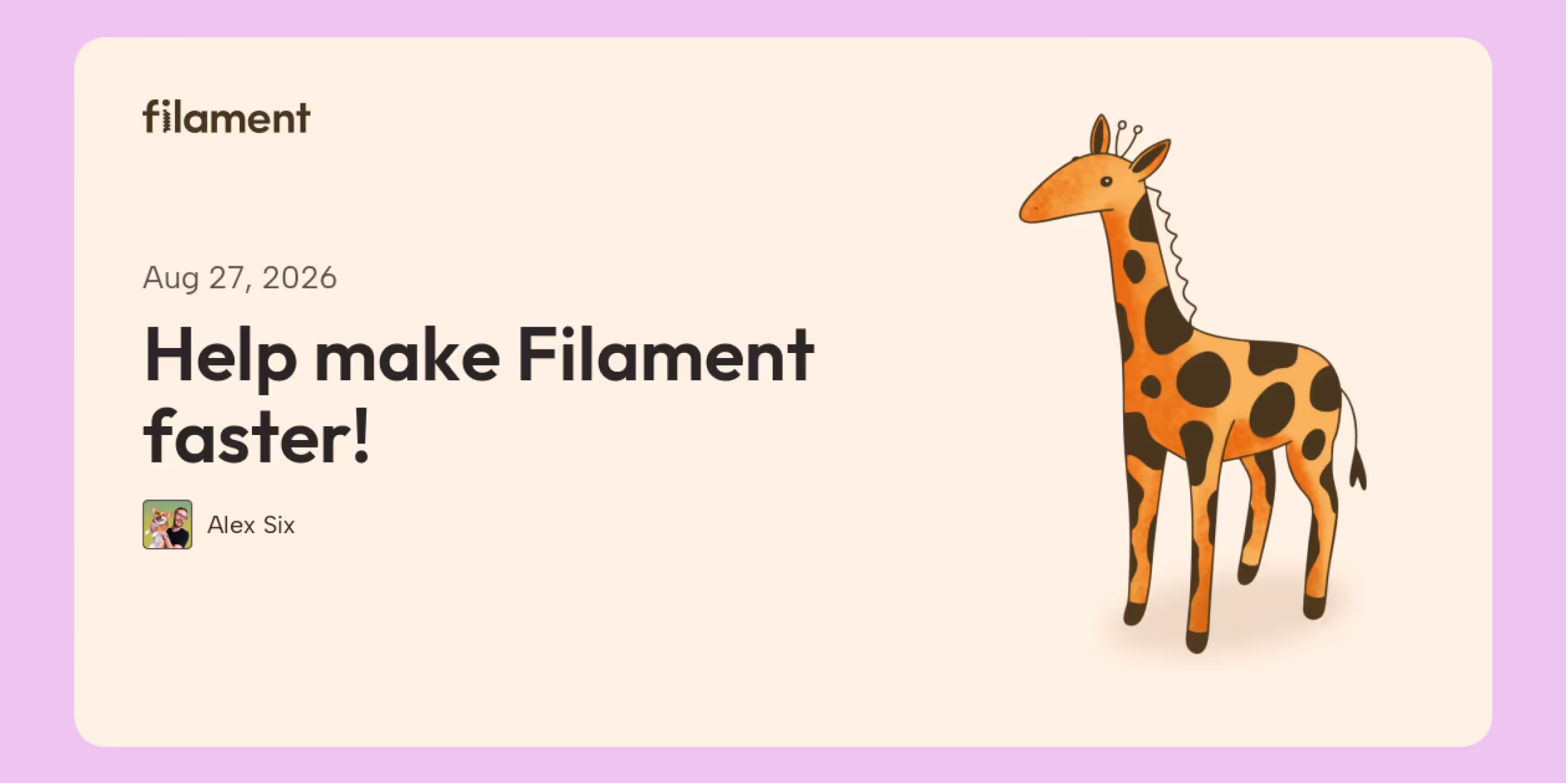 Help make Filament faster! image
