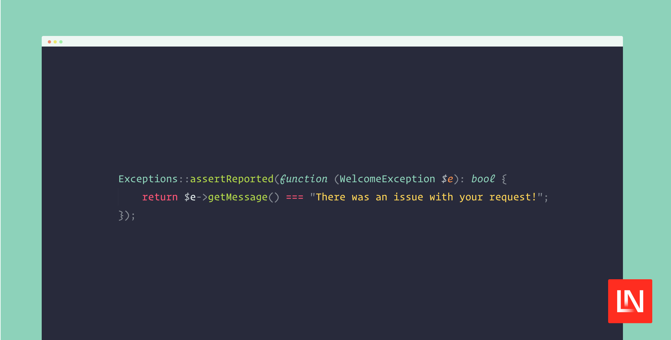 Asserting Exceptions in Laravel Tests image