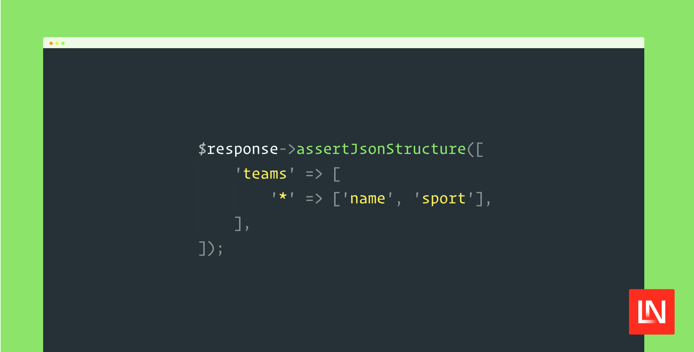 Asserting a JSON Response Structure in Laravel image