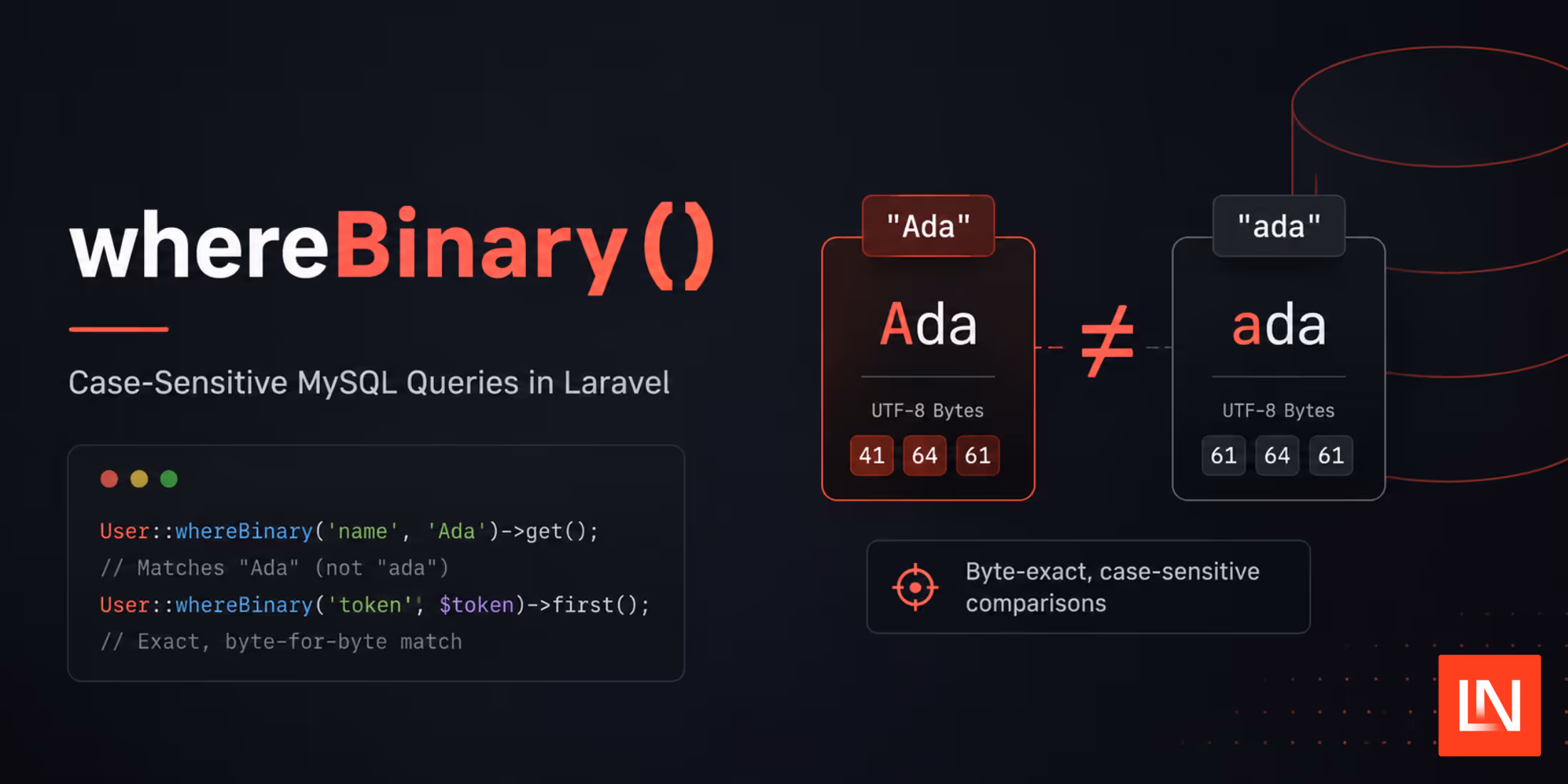 whereBinary(): Case-Sensitive MySQL Queries in Laravel image