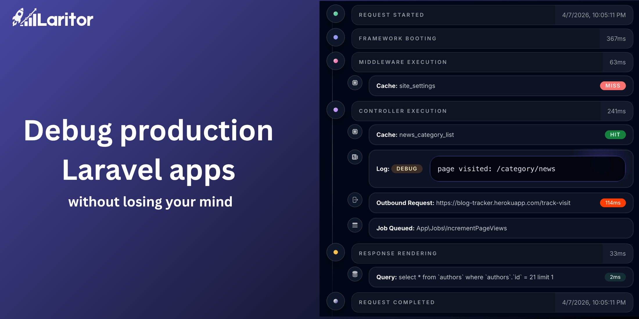 Debugging production Laravel apps without losing your mind