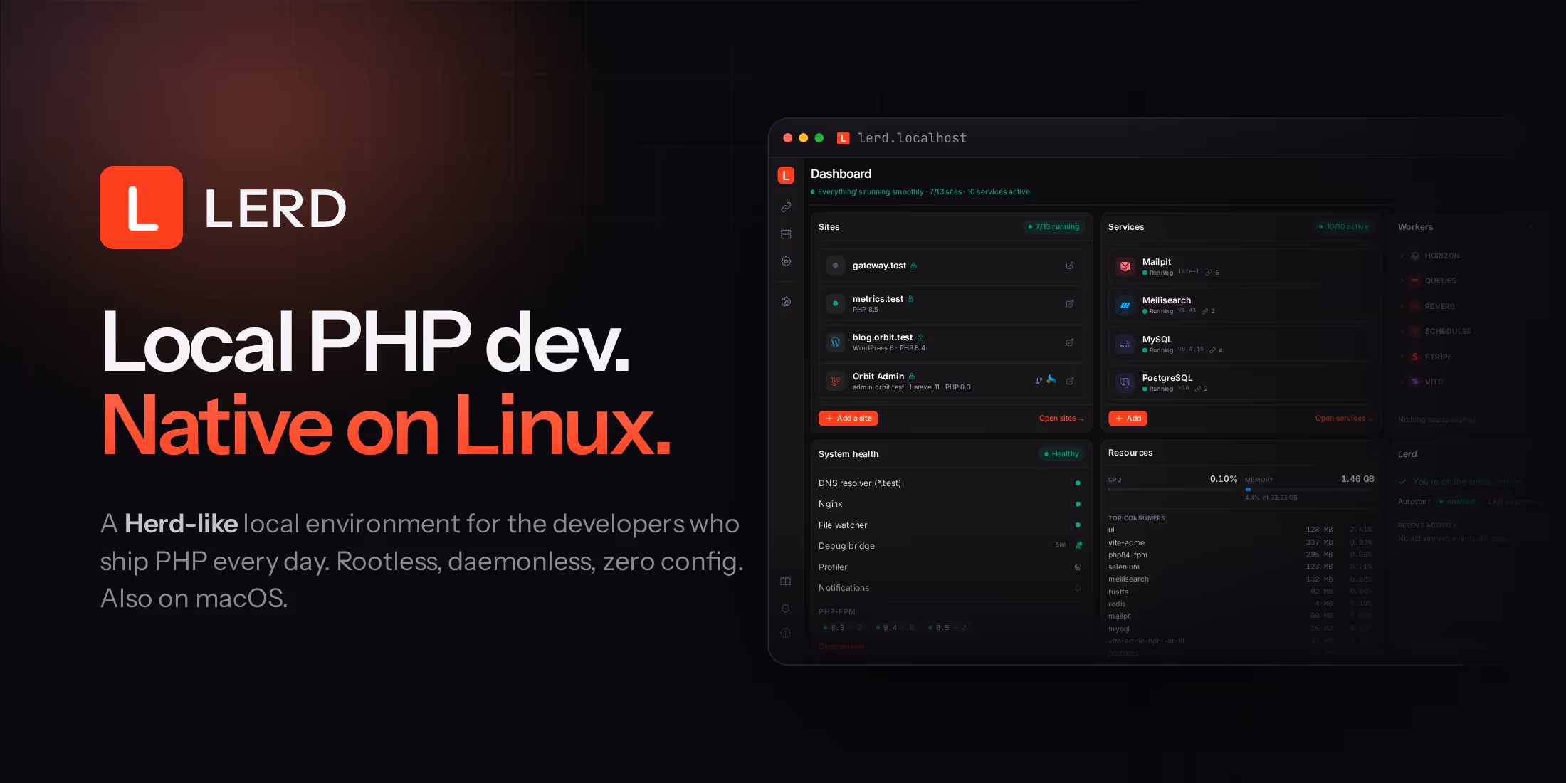 Lerd: A Free, Open Source Herd Alternative for Linux and macOS image