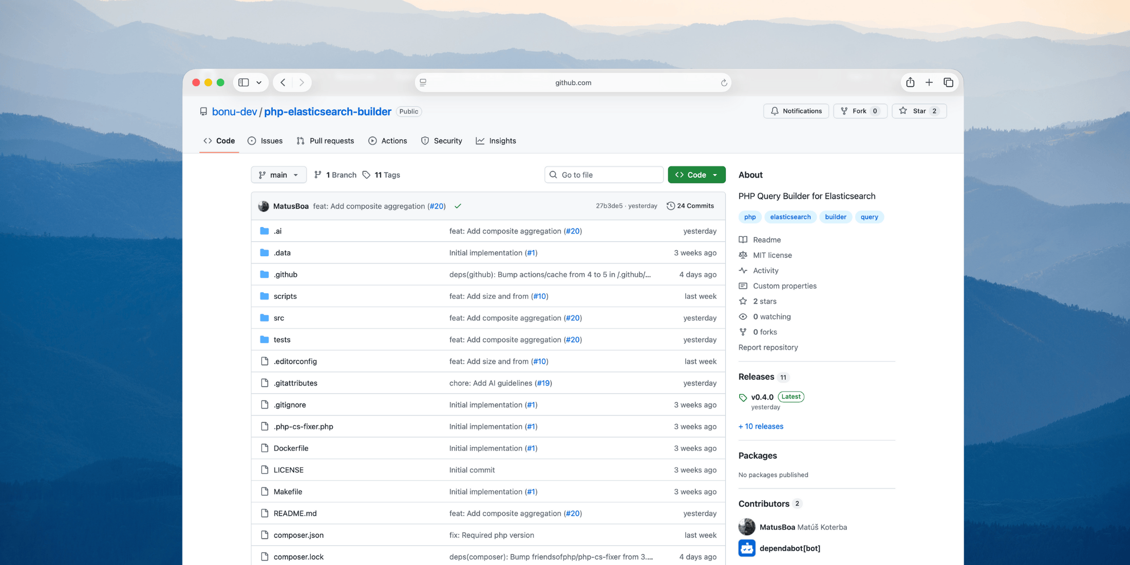 A Fluent PHP Elasticsearch Query Builder