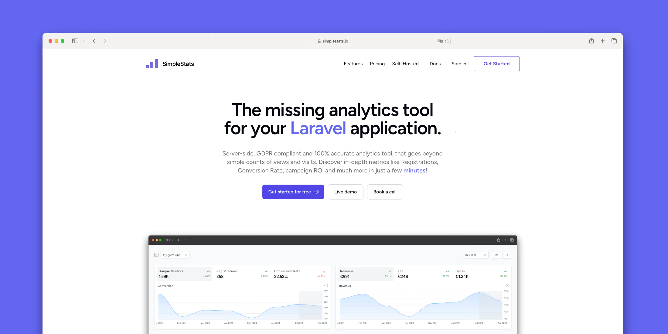 SimpleStats: Analyze Beyond Visits – Discover Registrations, Revenue and Conversions in Minutes