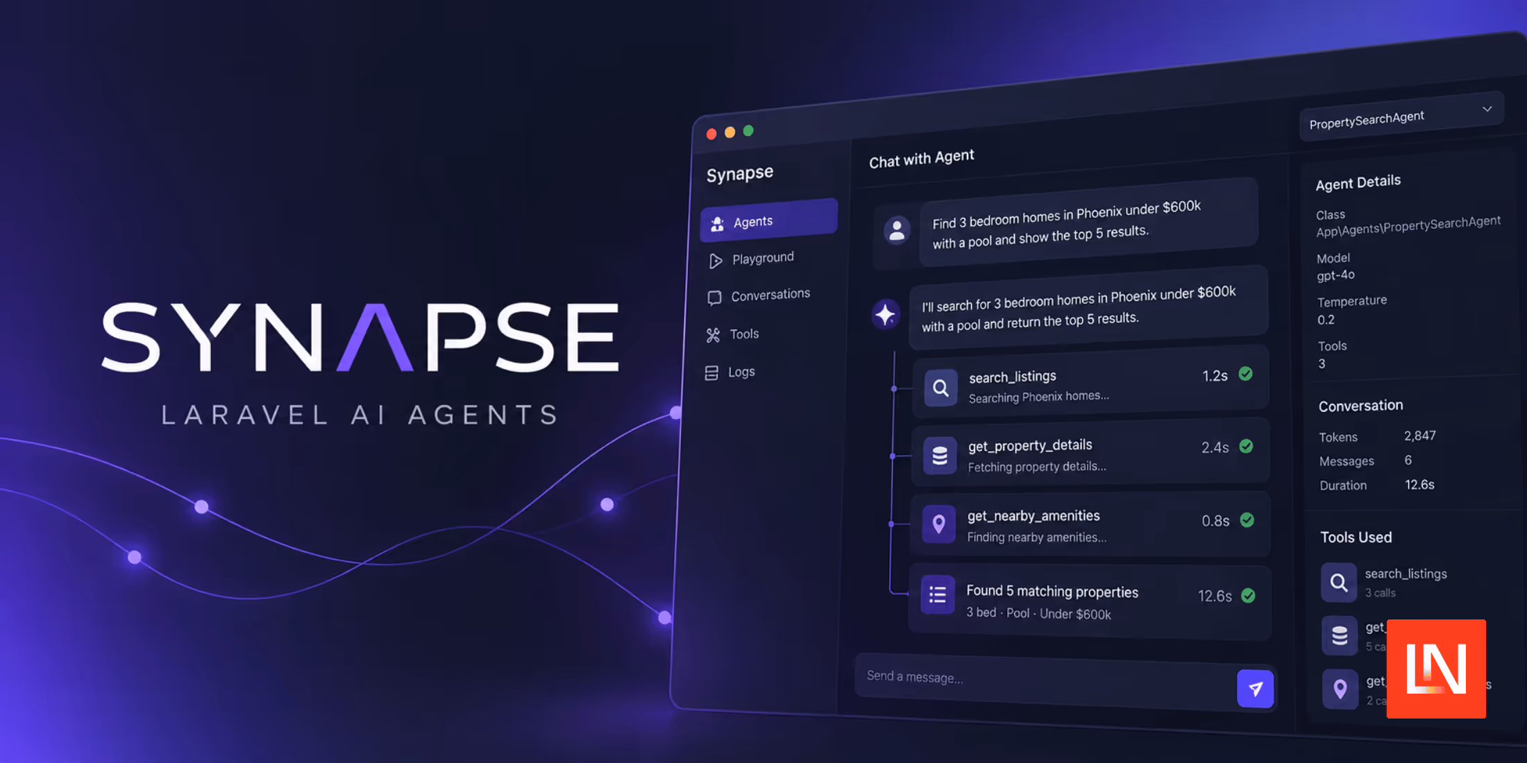 Synapse: A Dev Dashboard for Laravel AI SDK Agents image