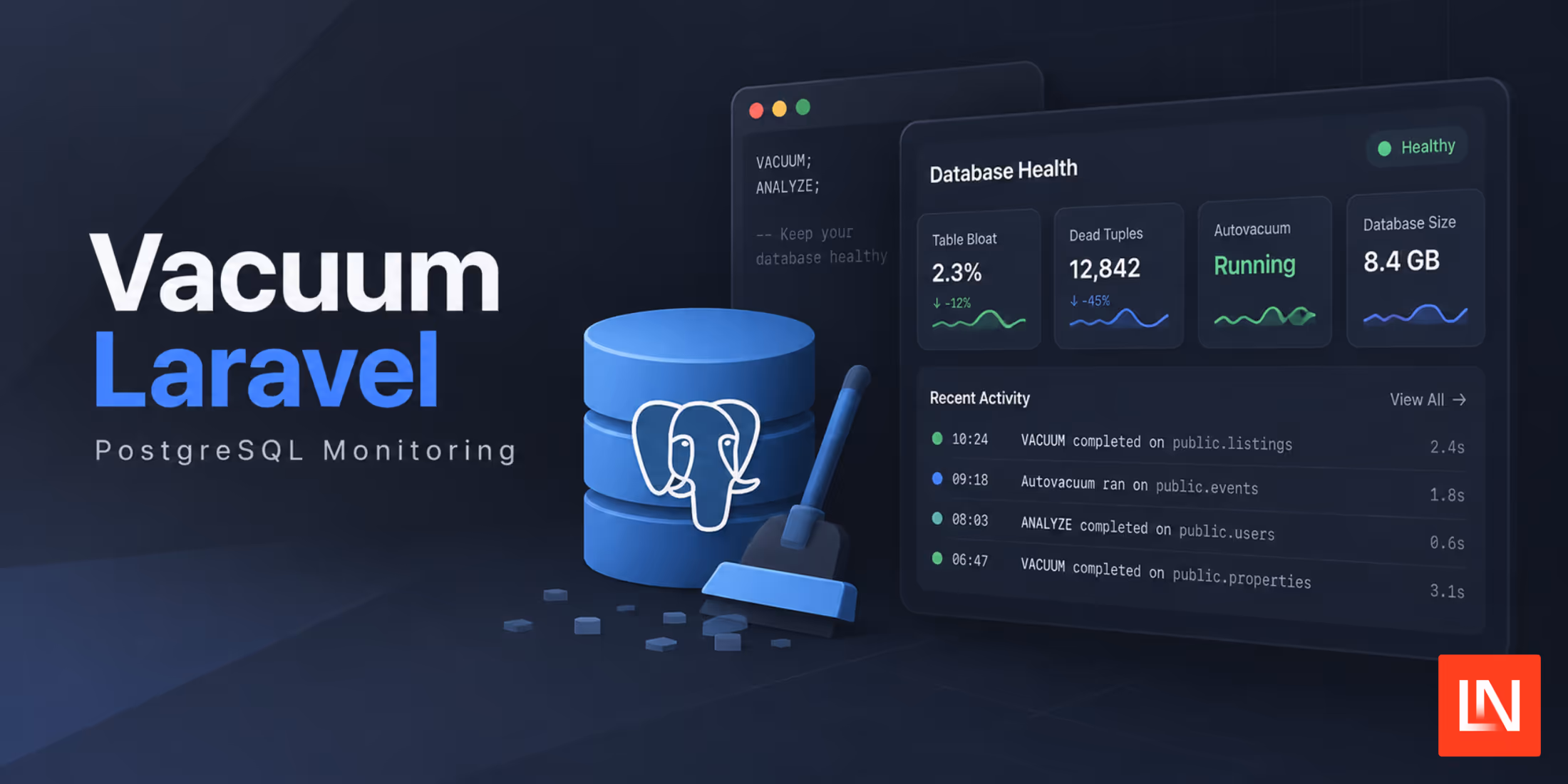 PostgreSQL Monitoring and Schema Linting for Laravel with Vacuum image