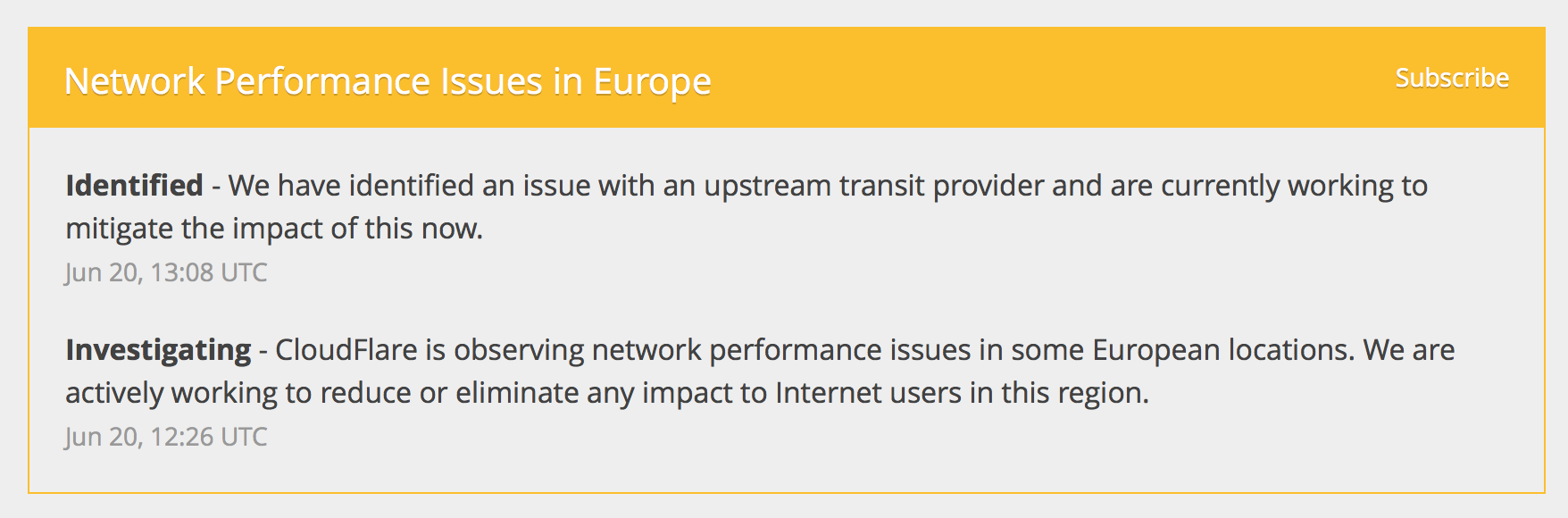 CloudFlare Down In Europe image