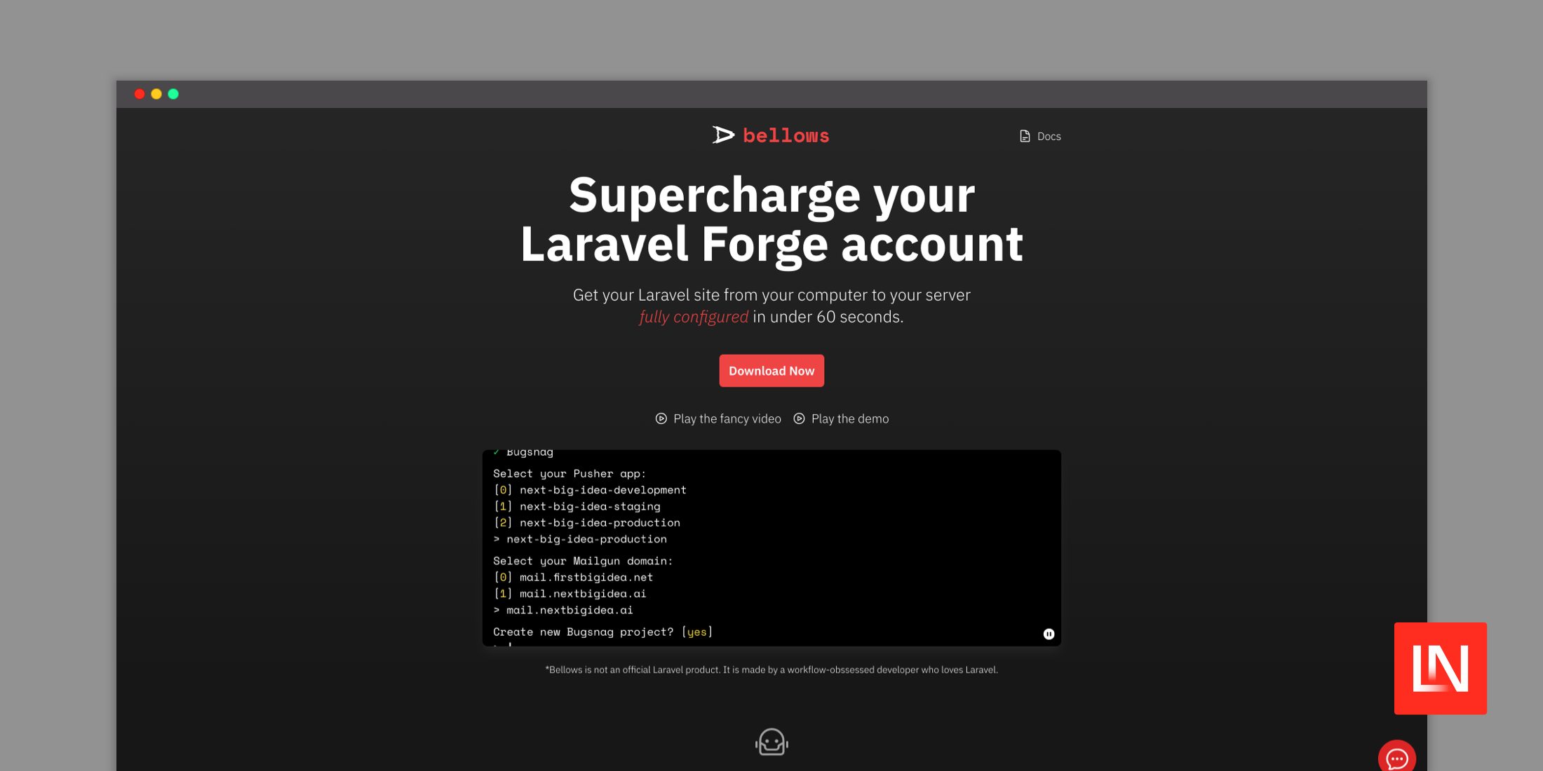 Bellows: Supercharge your Laravel Forge account image