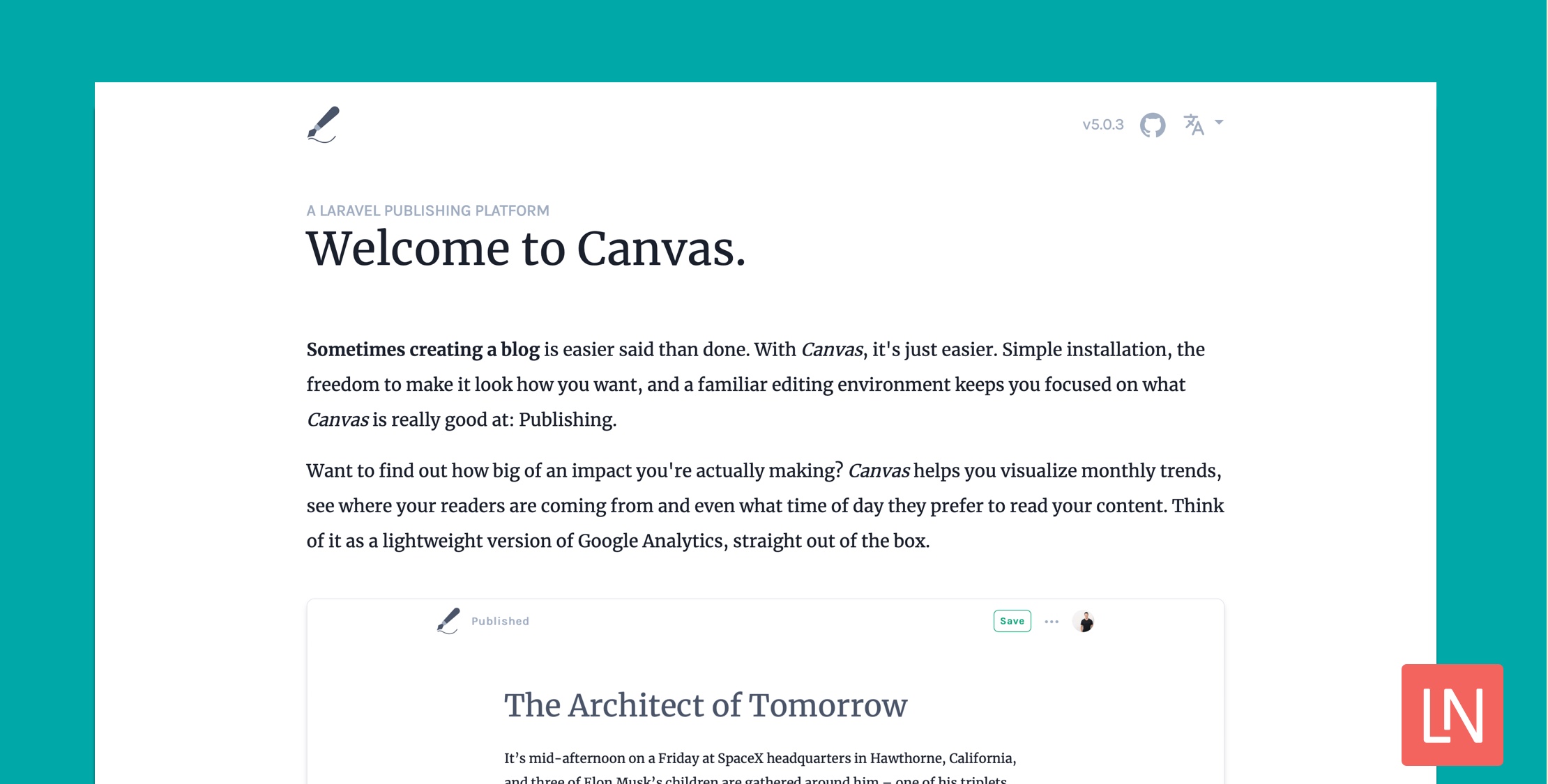 Canvas: A Laravel Publishing Platform image