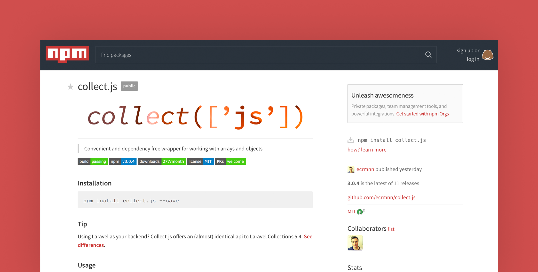 Bring Laravel Collections to JavaScript with Collect.js image