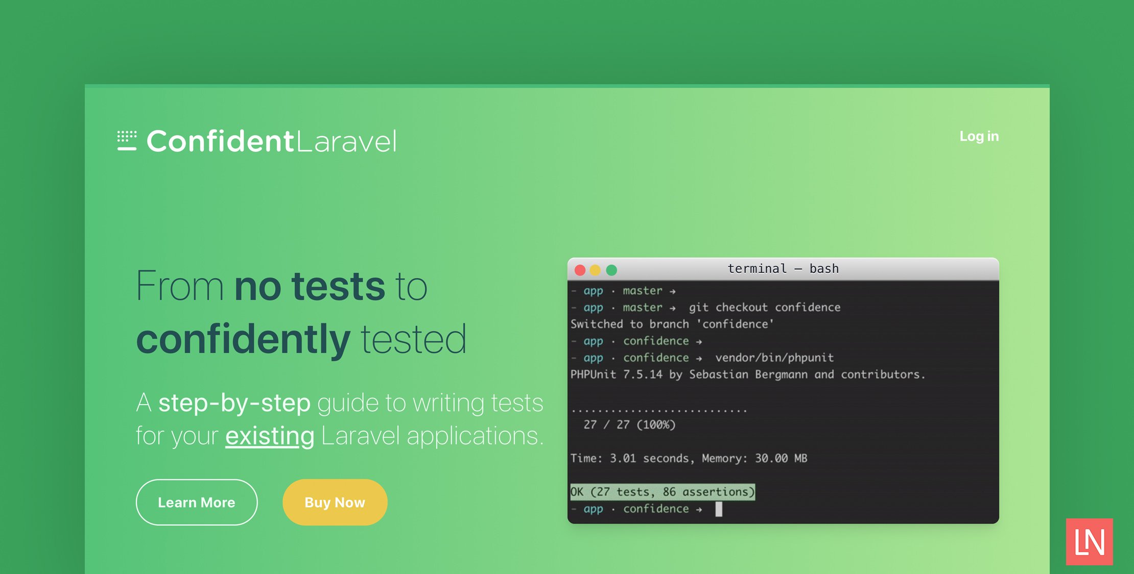 Learn to start testing your existing codebase with Confident Laravel image