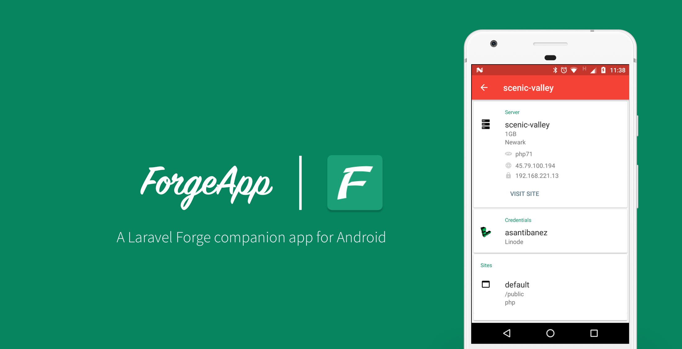 Manage Laravel Forge Servers from Android with ForgeApp image