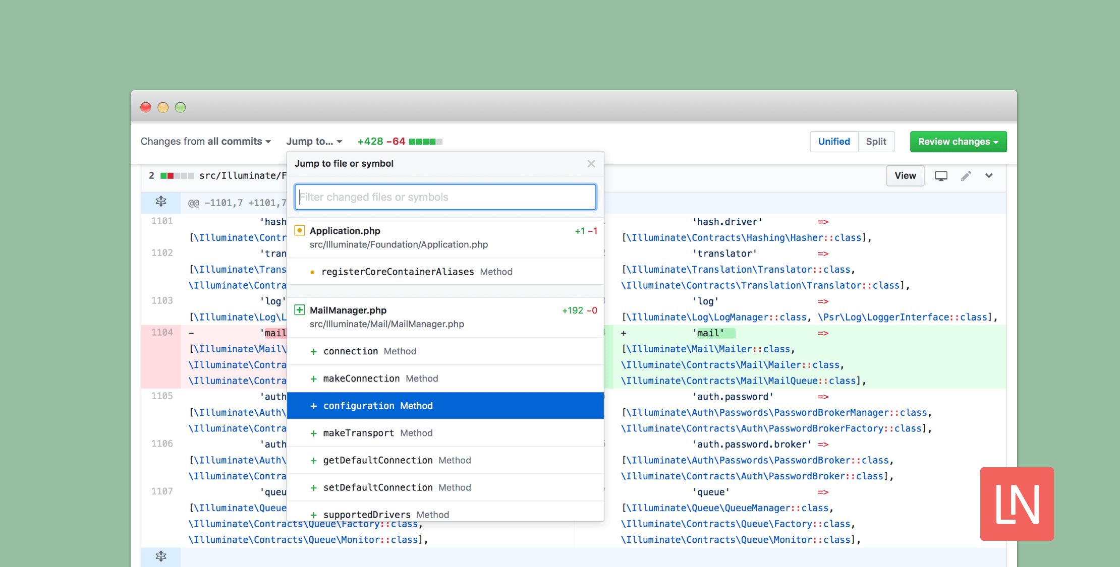 GitHub adds ability to quickly review changed functions in your PHP pull requests image