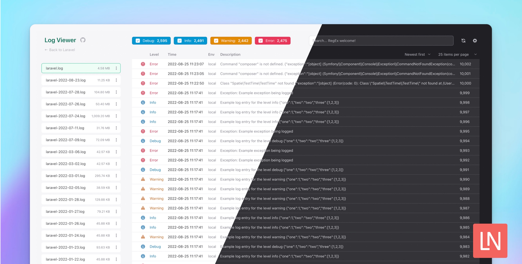 Beautiful Log Viewer for Laravel image