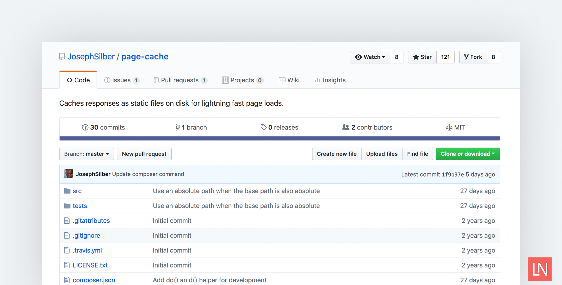 laravel page cache