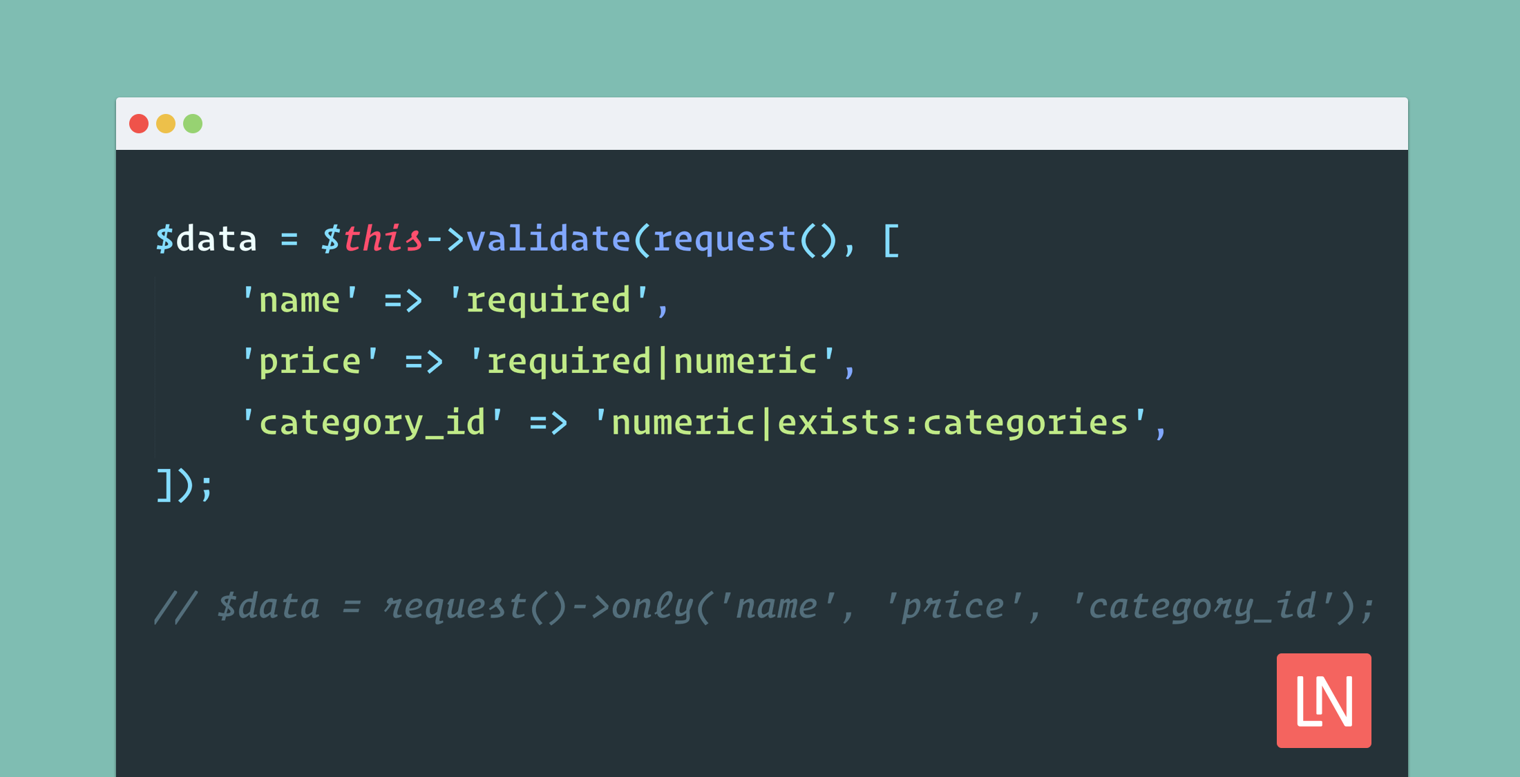 Laravel 5.5 Returns the Request Data from the Validator image