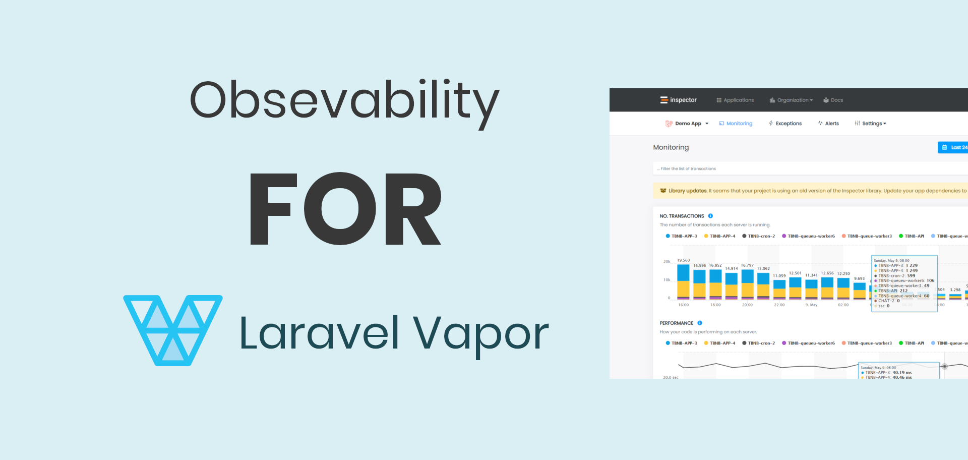 Laravel Vapor application observability with Inspector image