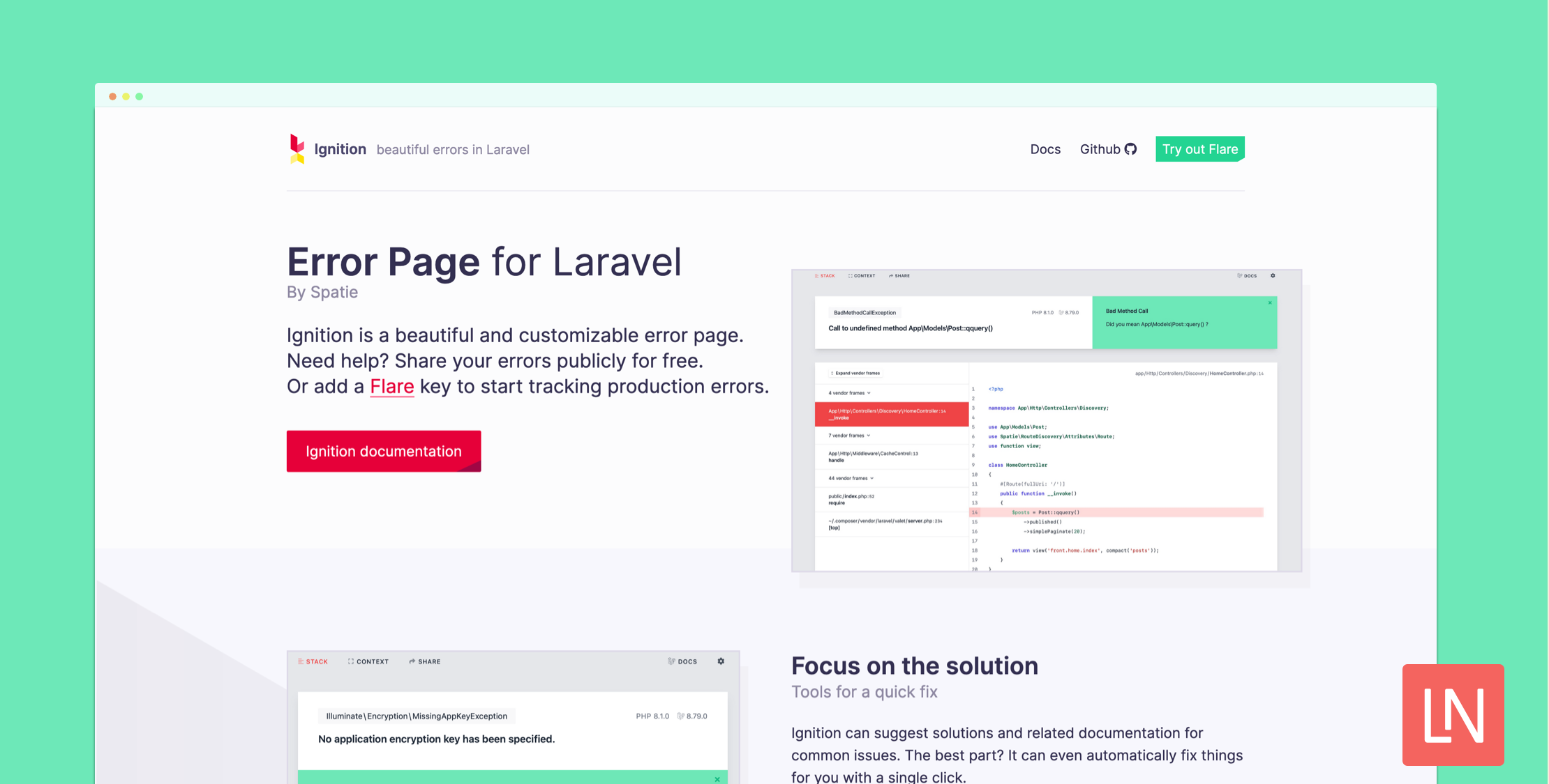A New Major Version of Ignition Debuts in Laravel 9 image