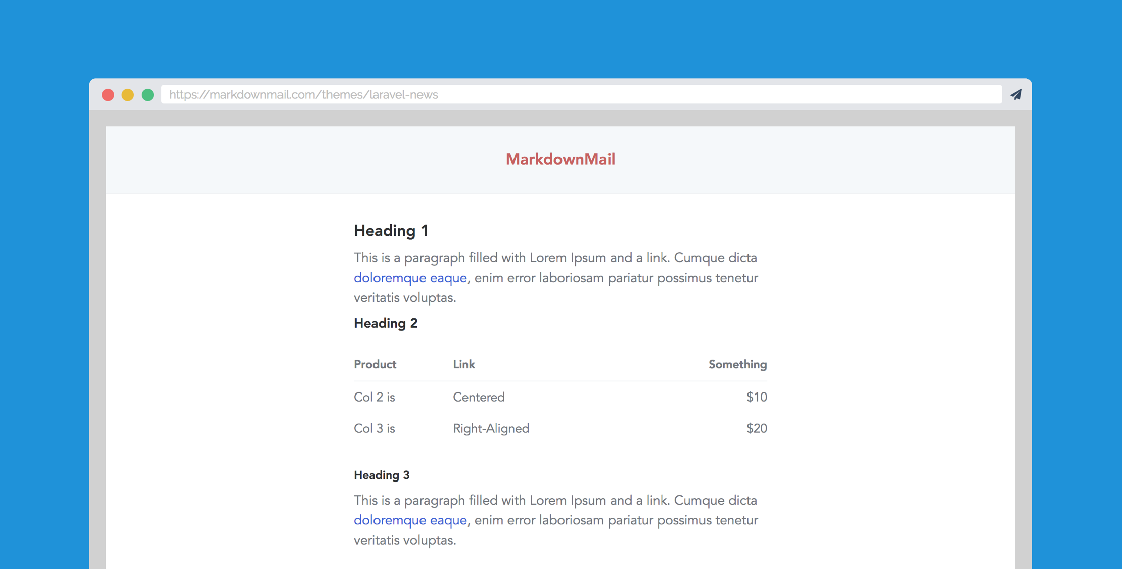 MarkdownMail – A Web App to Create Laravel Markdown Email Themes image