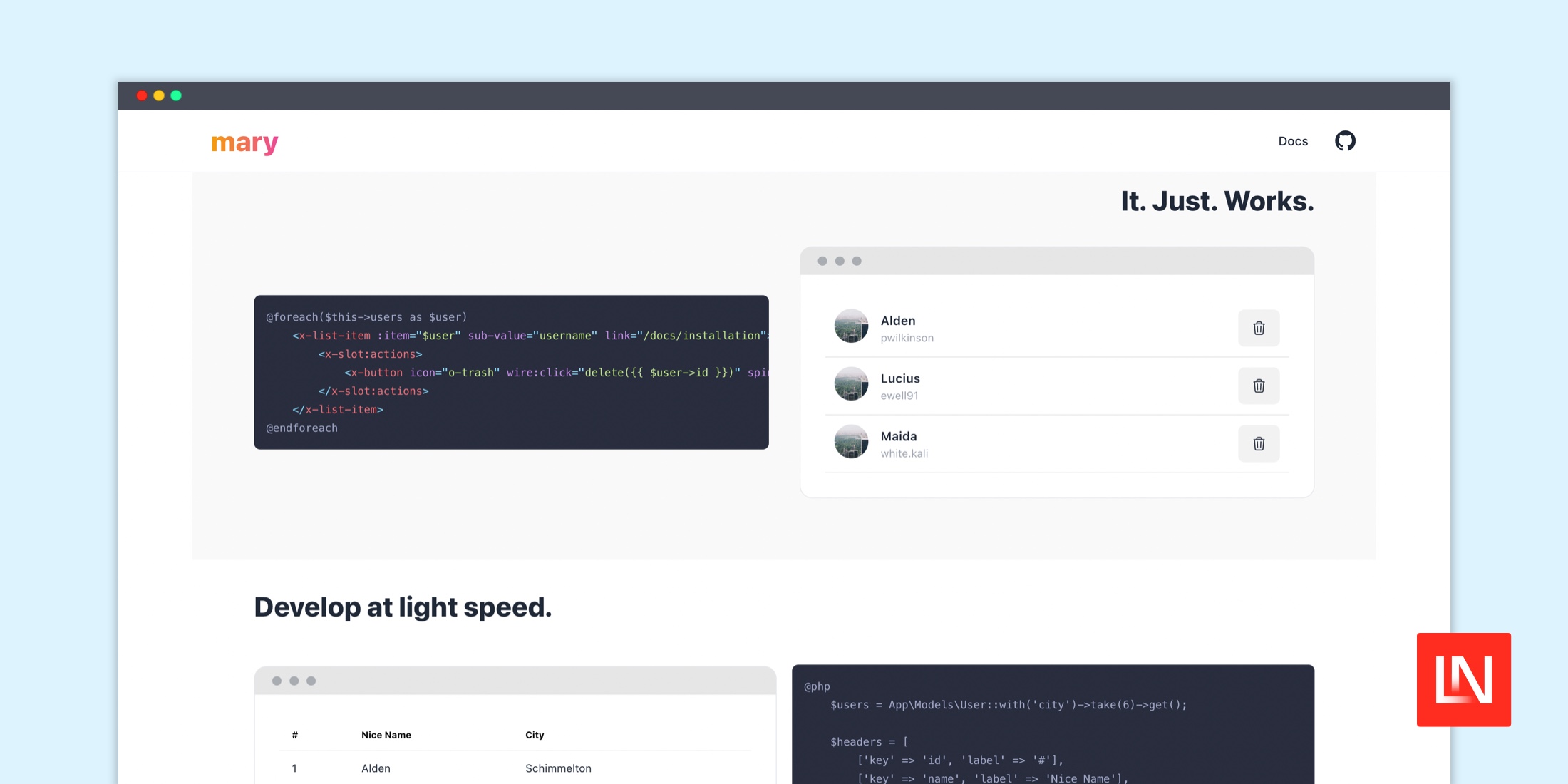 Mary UI: Laravel Blade Components for Livewire 3 image
