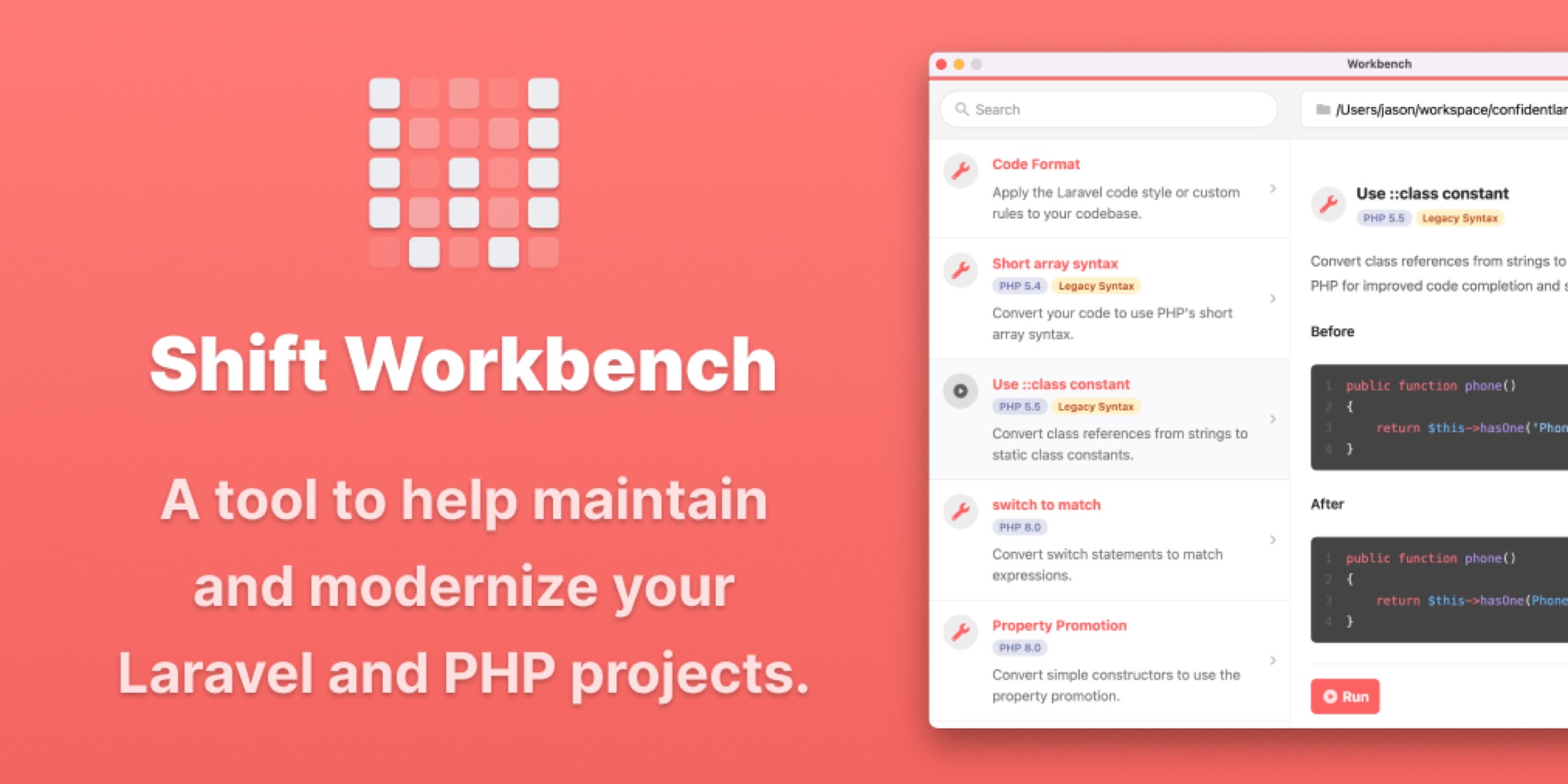 Wrangling code with the Shift Workbench desktop app image