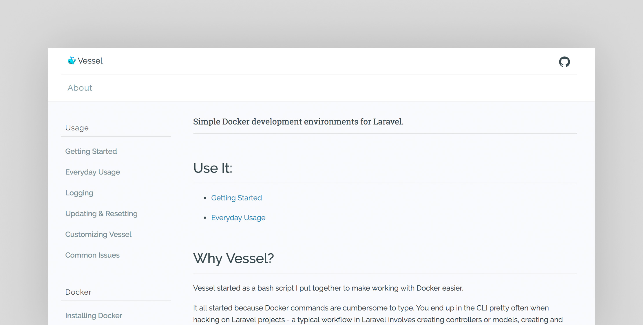 Vessel is a Lightweight Docker Environment for Laravel image