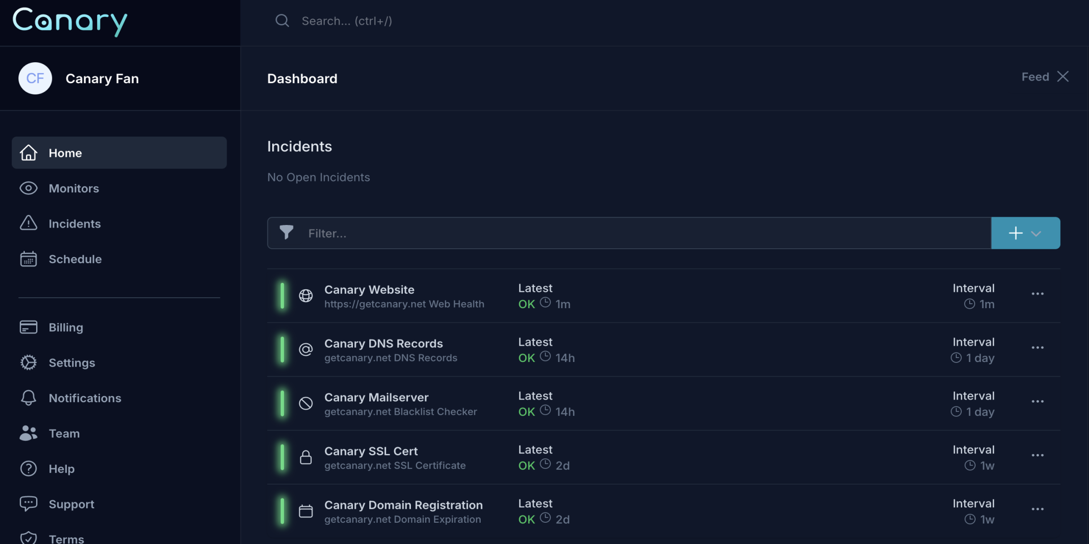 Canary: Comprehensive Web Monitoring image