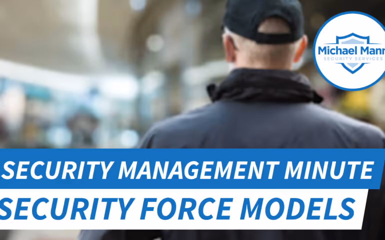 Security officer walking out security force model put in place