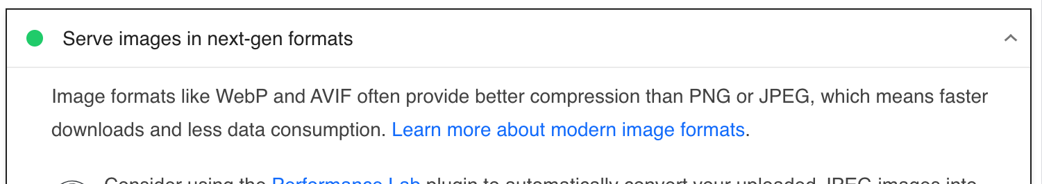 passed - serving images in modern formats