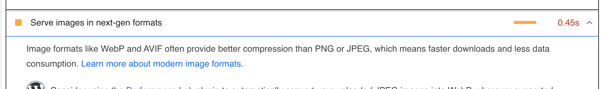 notice to serve images in modern formats