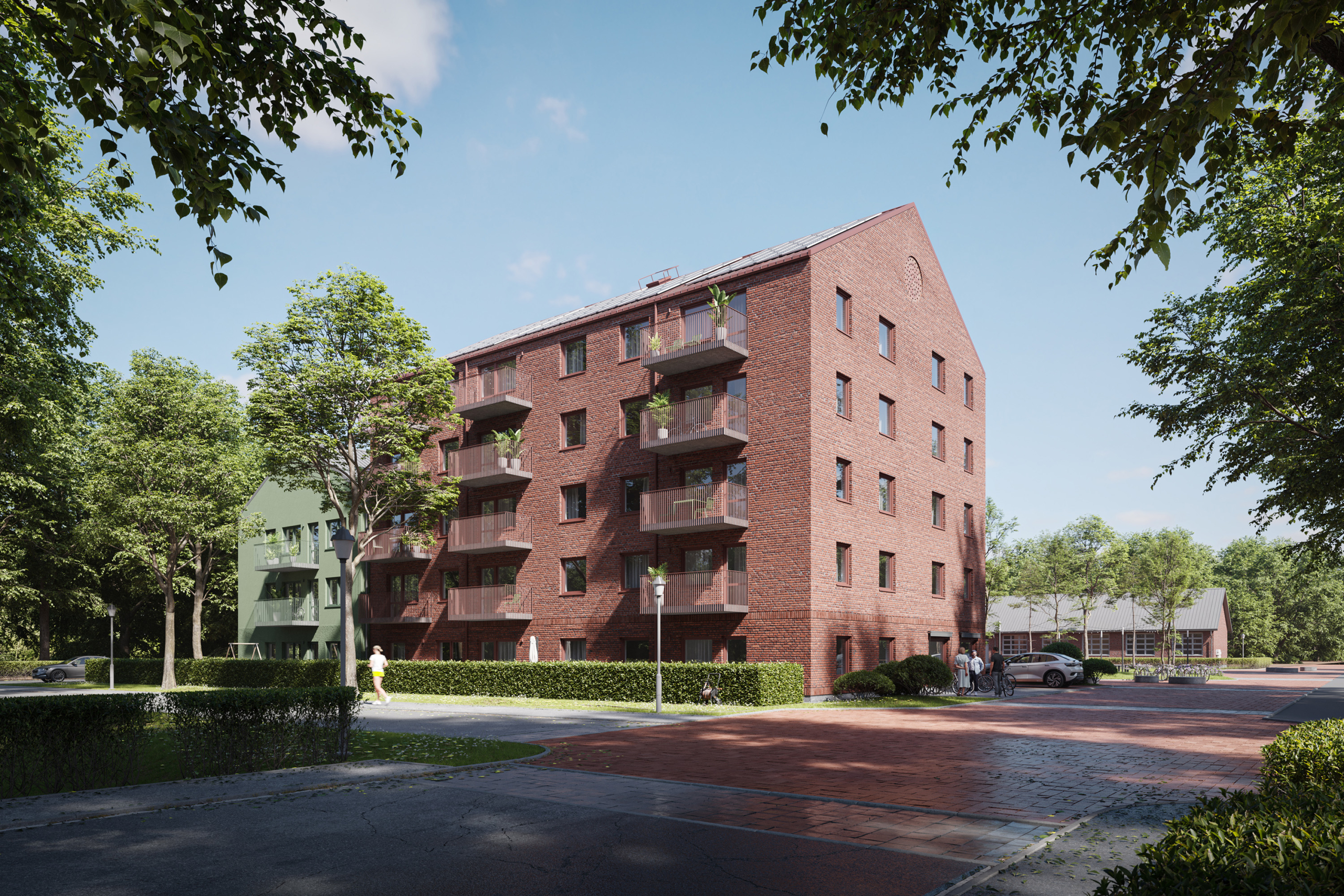 Renderad bild av huset i Picknicken, Malmö