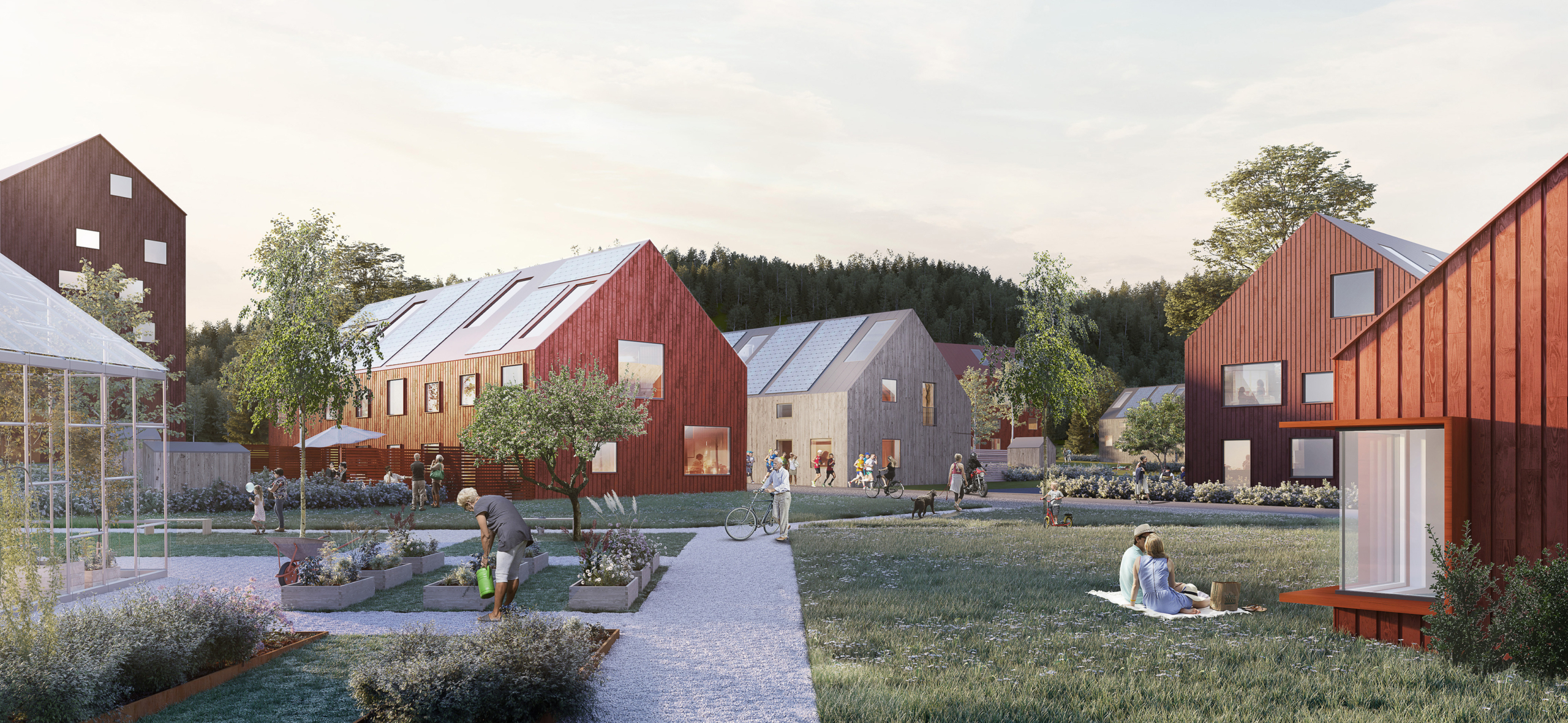 Renderad bild av Serneke Bostads kommande projekt i Anneberg