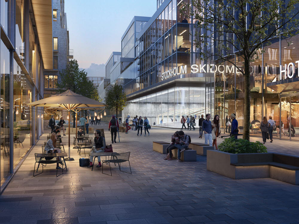 Renderad bild av Barkarby City i Järfälla