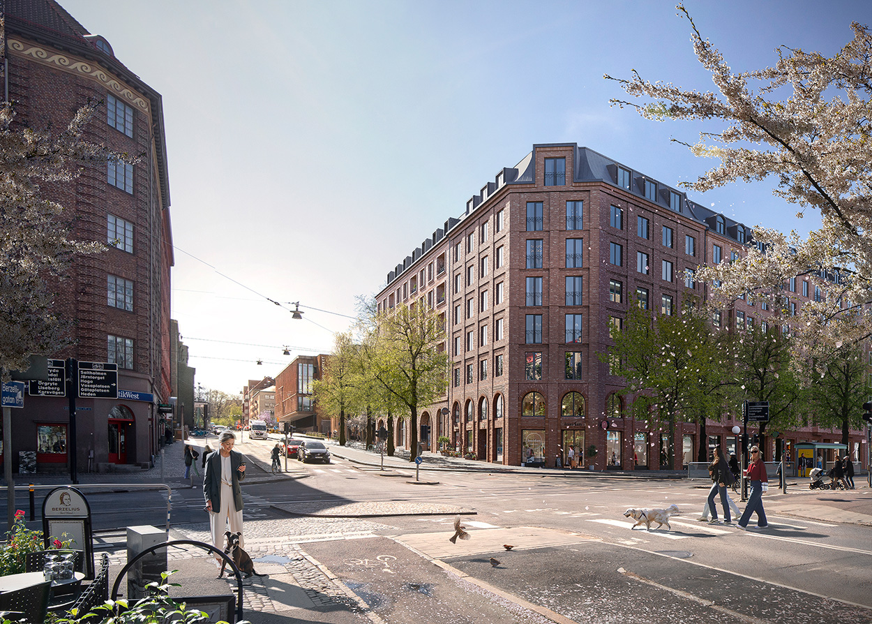 Vy från Berzeliigatan mot Götaplatsen
