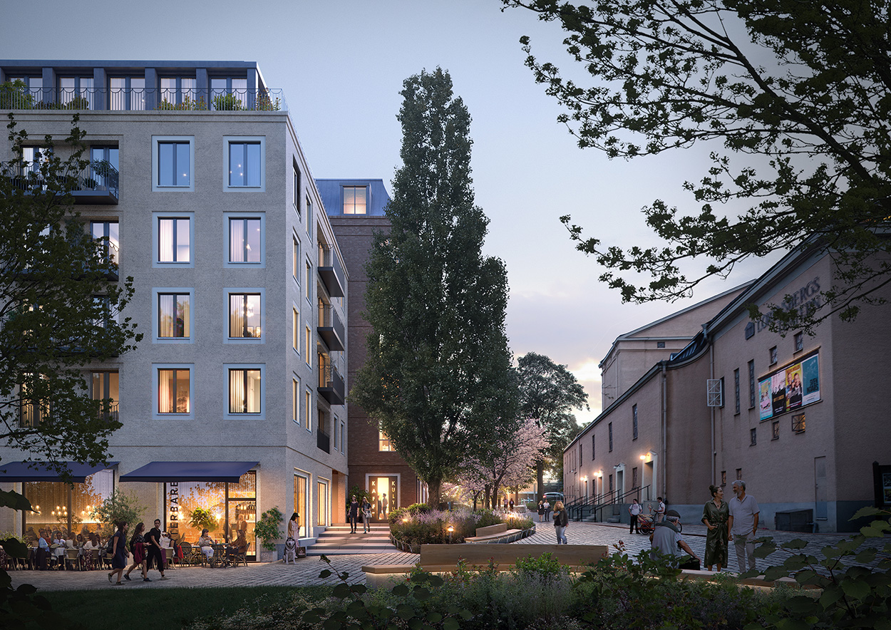 Renderad bild av planering för projektet Cirkustomten