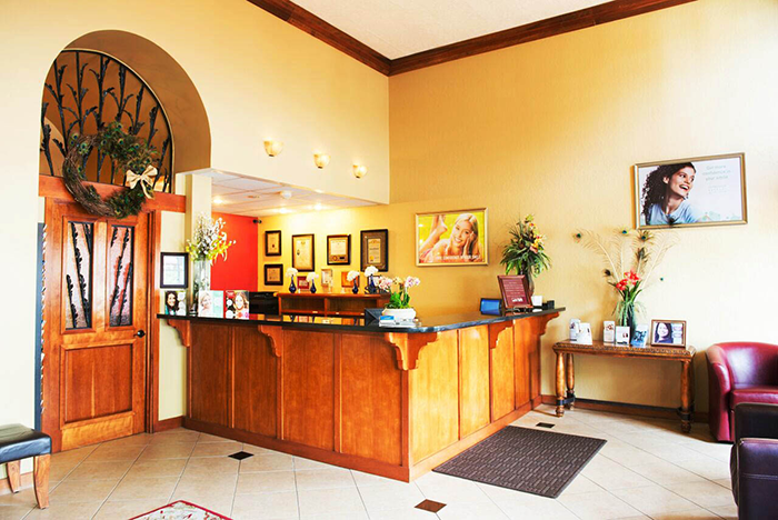 Welcoming reception area with decor.