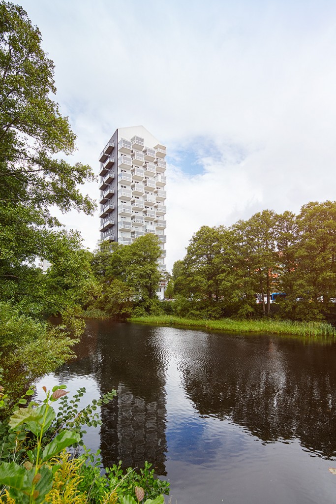 höghus vid vatten i Borås